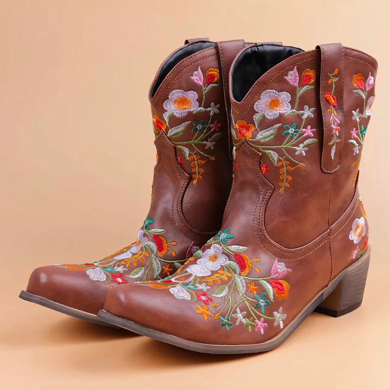 Wasserdichte Vintage Cowgirl-Stiefel