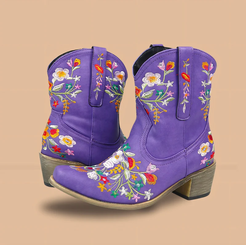 Wasserdichte Vintage Cowgirl-Stiefel