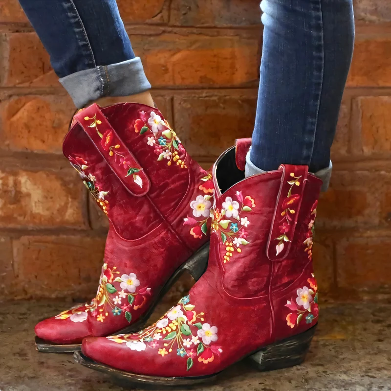 Wasserdichte Vintage Cowgirl-Stiefel
