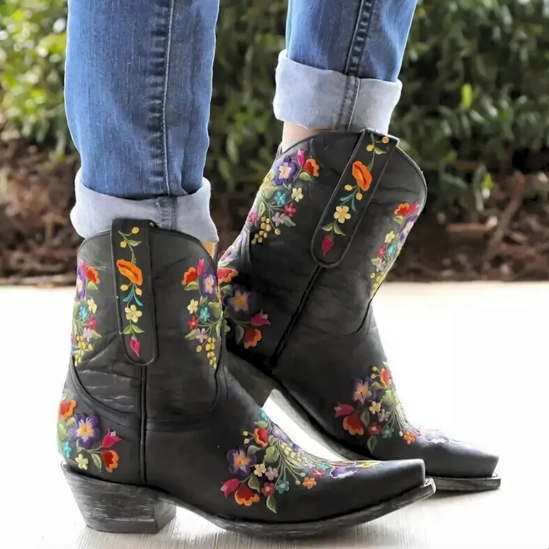 Wasserdichte Vintage Cowgirl-Stiefel