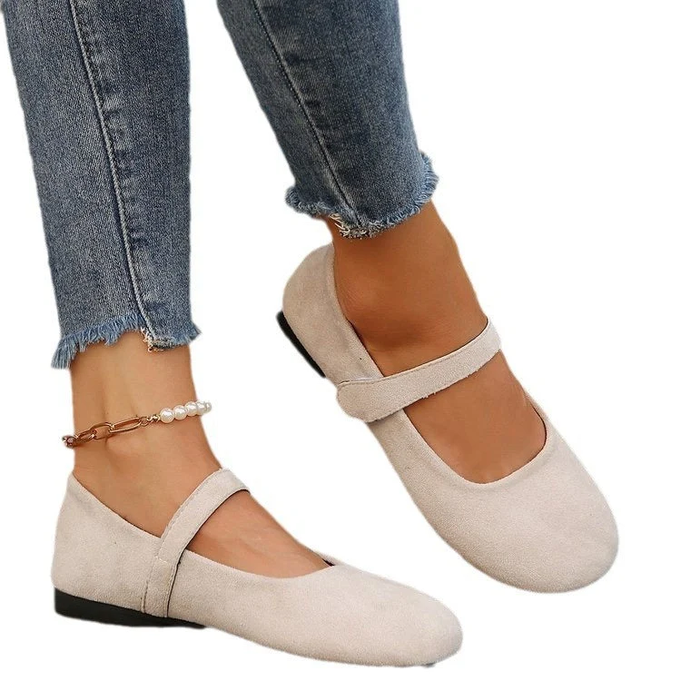 Damen Ballerinas mit verstellbarem Klettverschluss und weichem Obermaterial