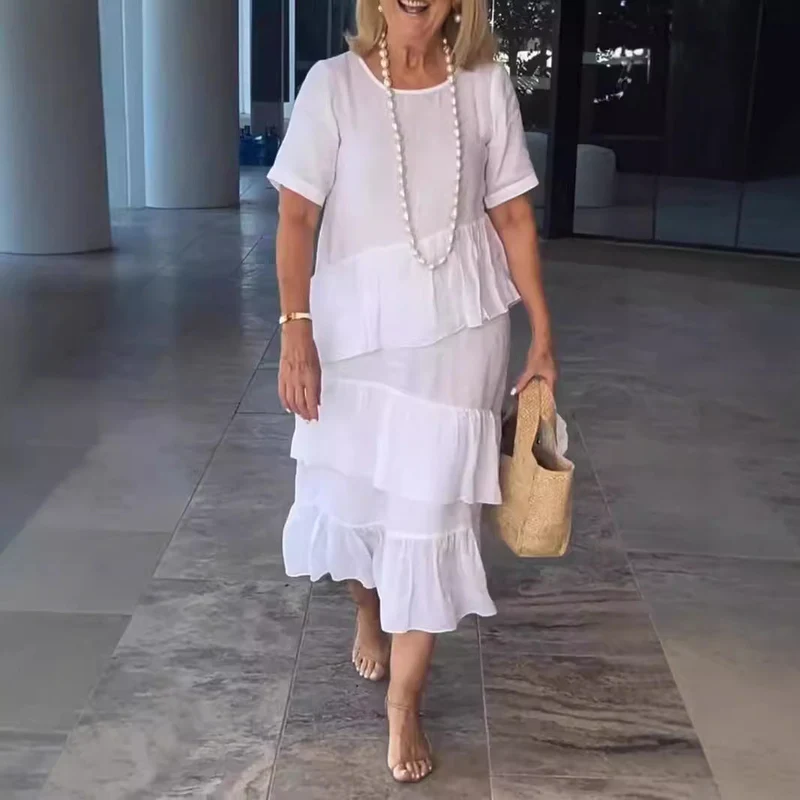 Damen sommerliches Freizeitkleid mit schwingendem Saum Nord Taschen