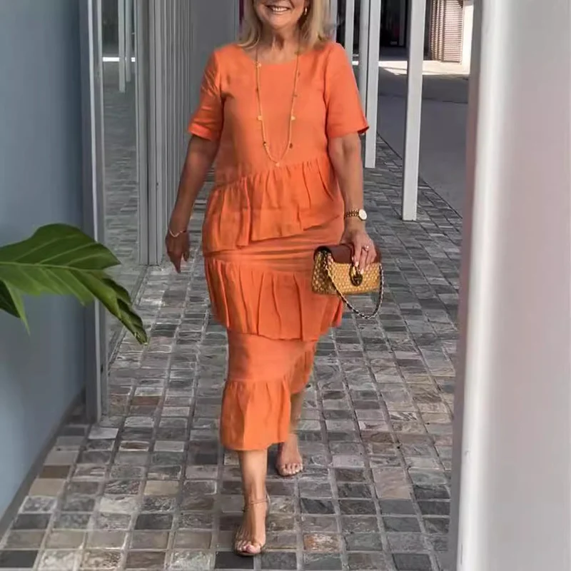 Damen sommerliches Freizeitkleid mit schwingendem Saum Nord Taschen