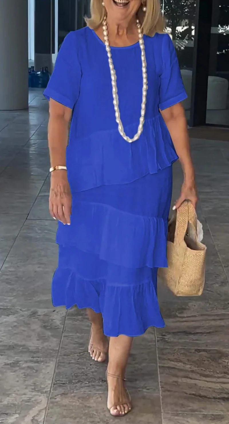 Damen sommerliches Freizeitkleid mit schwingendem Saum Nord Taschen