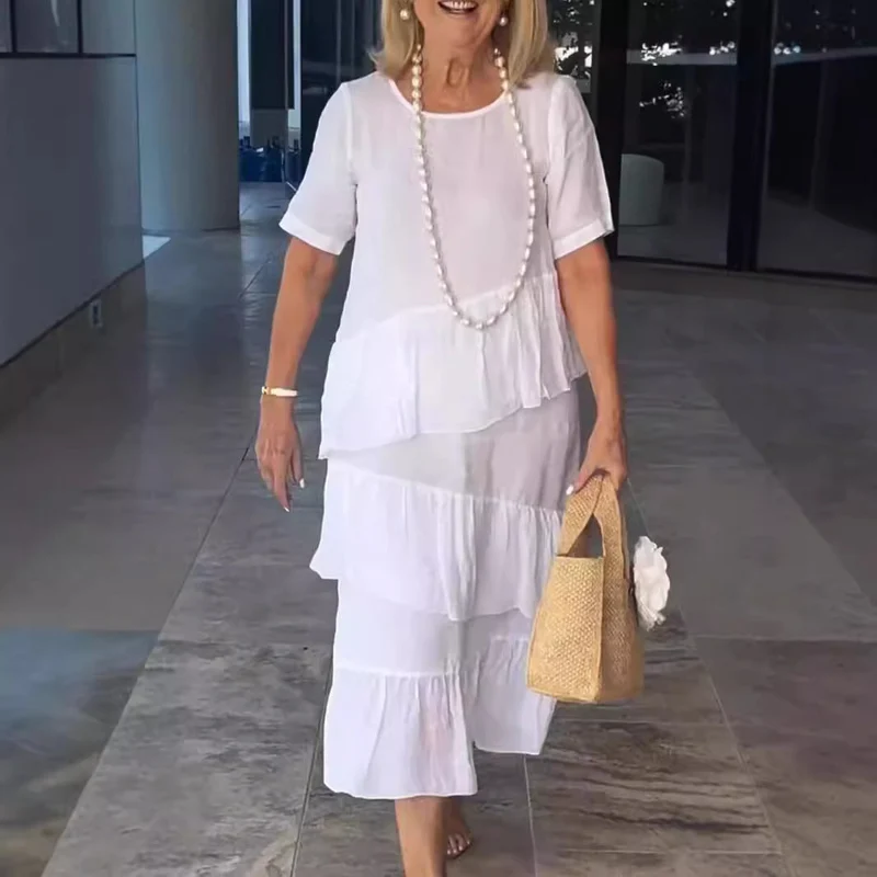 Damen sommerliches Freizeitkleid mit schwingendem Saum Nord Taschen