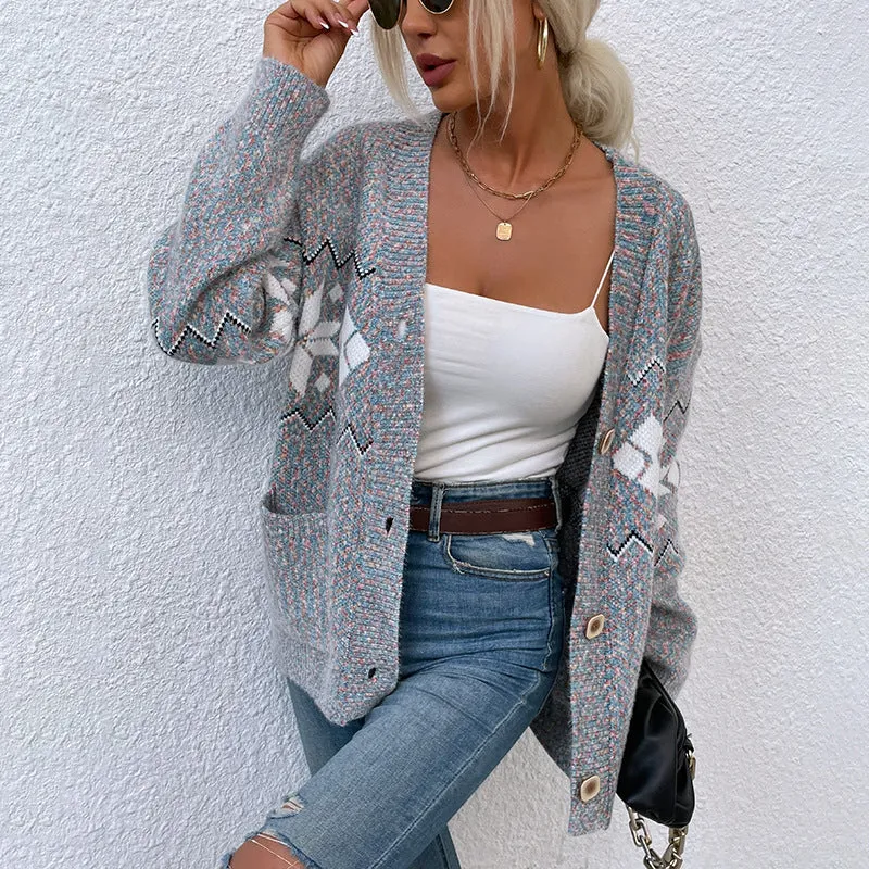 Damen Strickjacke mit klassischem Muster Nord Taschen