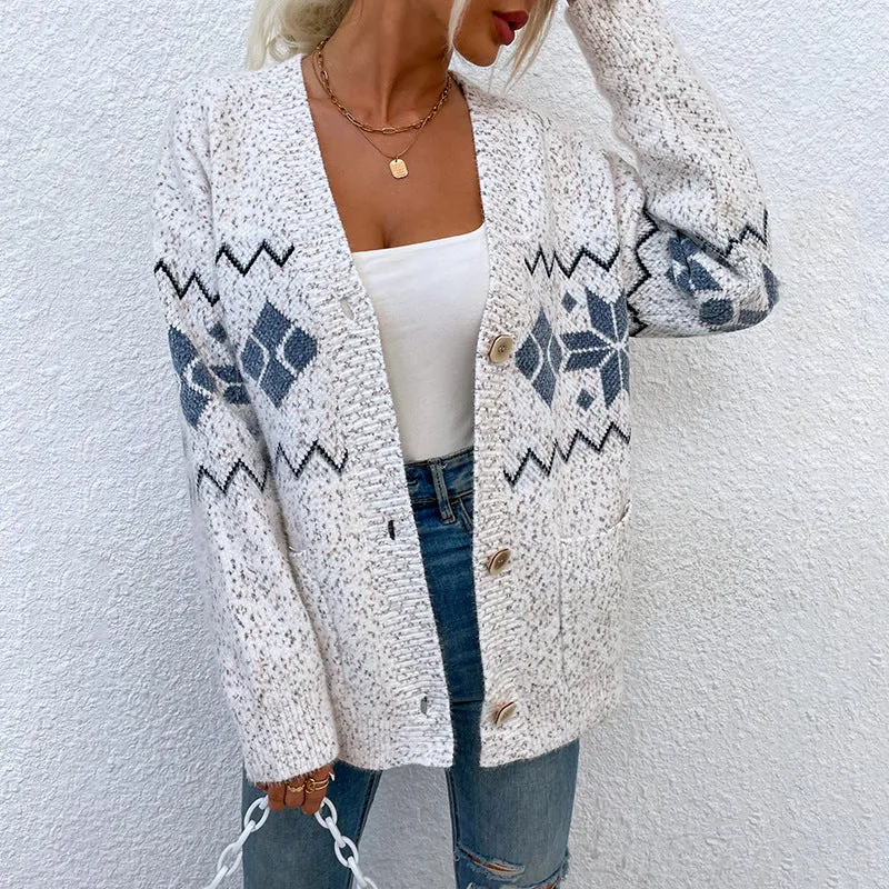 Damen Strickjacke mit klassischem Muster Nord Taschen
