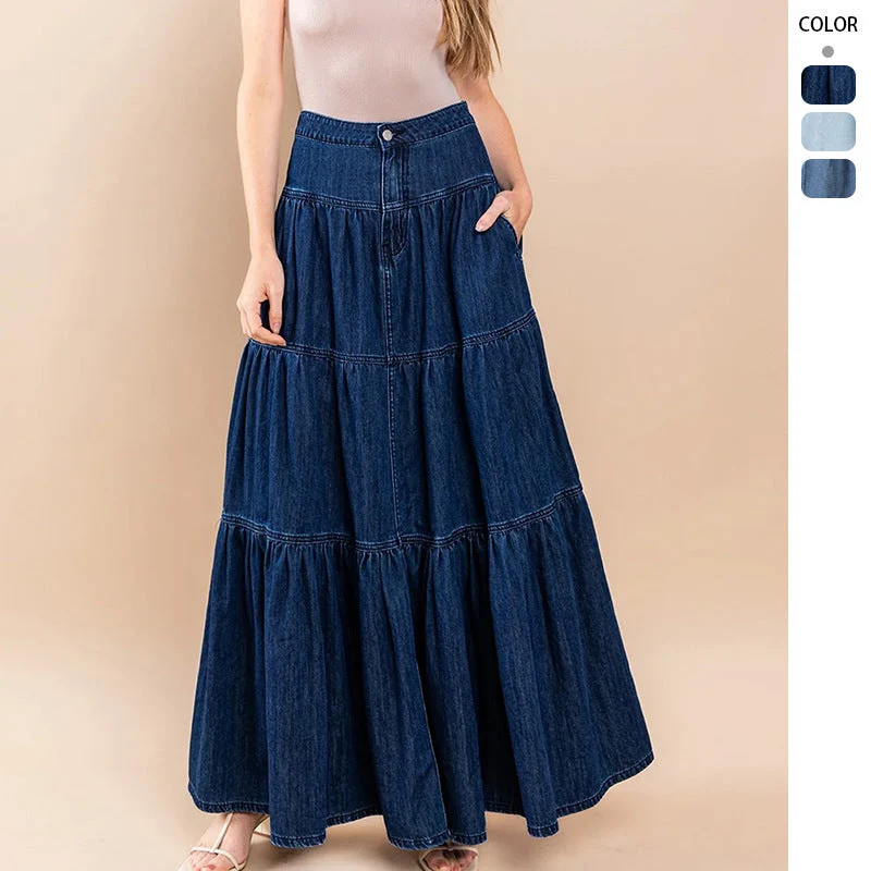 Damen luftiges Jeanskleid