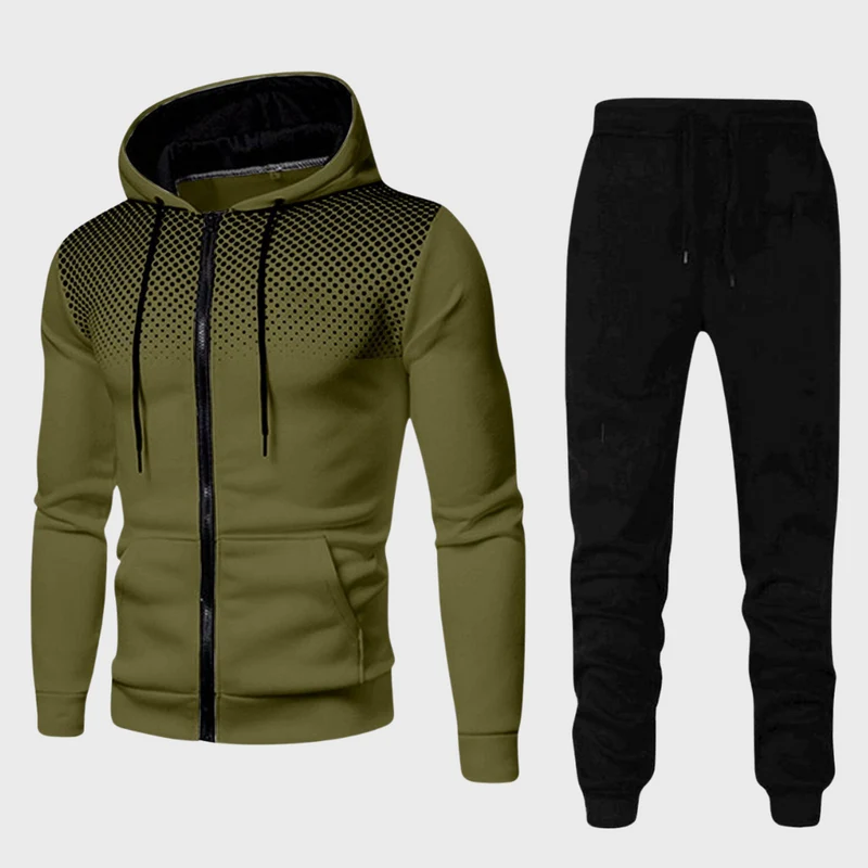Trainingsanzug Set mit Kapuzenjacke und Reißverschluss