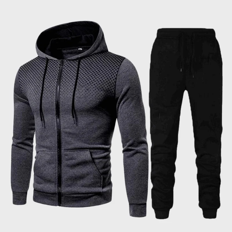 Trainingsanzug Set mit Kapuzenjacke und Reißverschluss