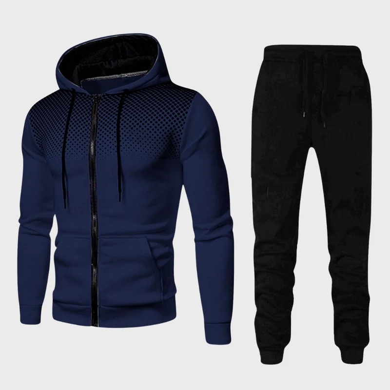 Trainingsanzug Set mit Kapuzenjacke und Reißverschluss