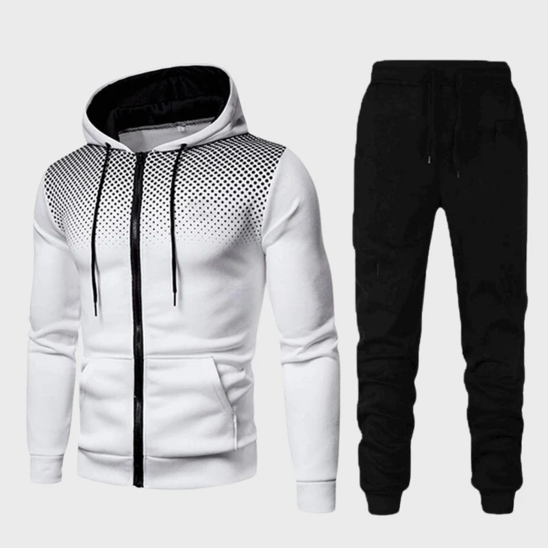 Trainingsanzug Set mit Kapuzenjacke und Reißverschluss