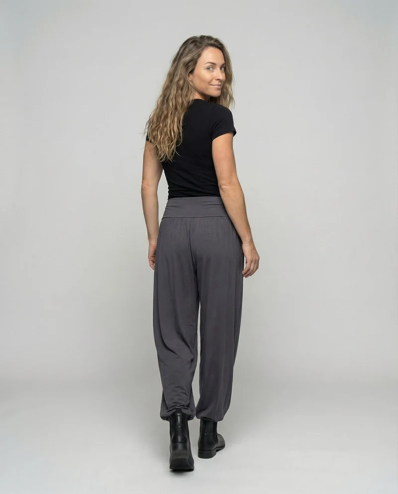 Damen Ethnische V-Taillenbund Jersey Haremshose