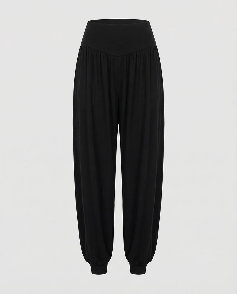 Damen Ethnische V-Taillenbund Jersey Haremshose