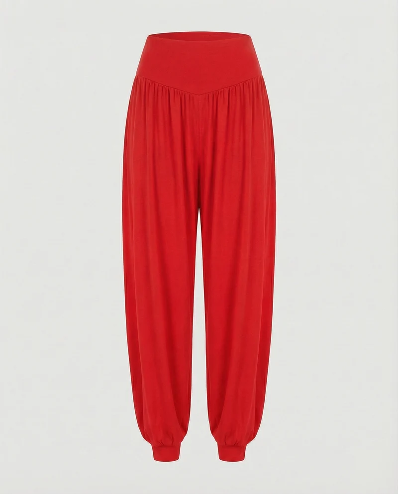 Damen Ethnische V-Taillenbund Jersey Haremshose