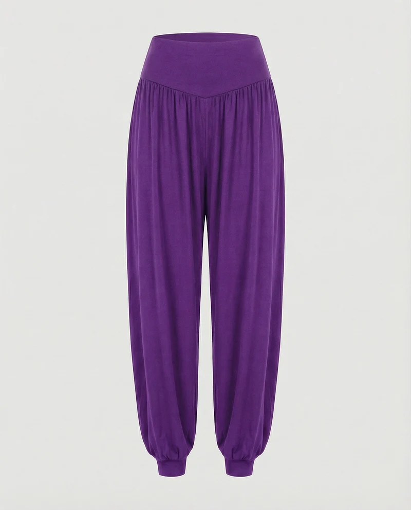 Damen Ethnische V-Taillenbund Jersey Haremshose