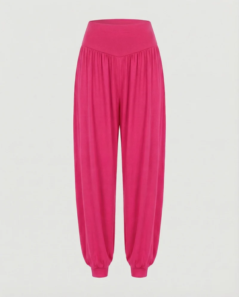 Damen Ethnische V-Taillenbund Jersey Haremshose