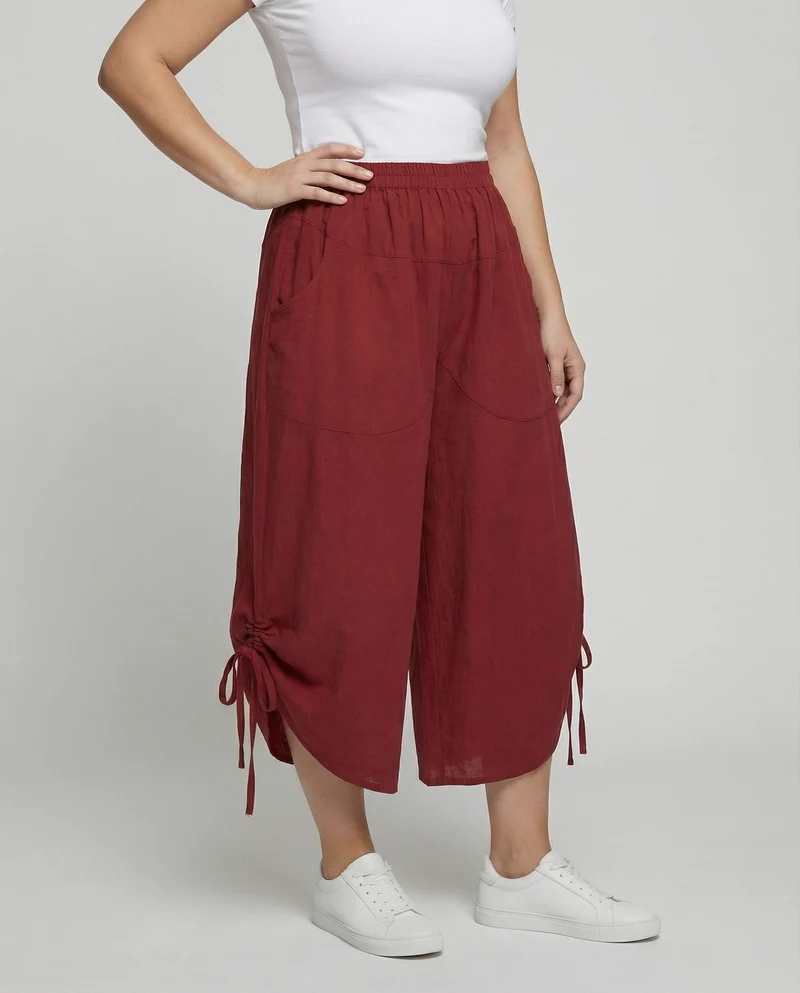 Damen Modische Zierkordel MischgewNord Taschene Rock-Culotte