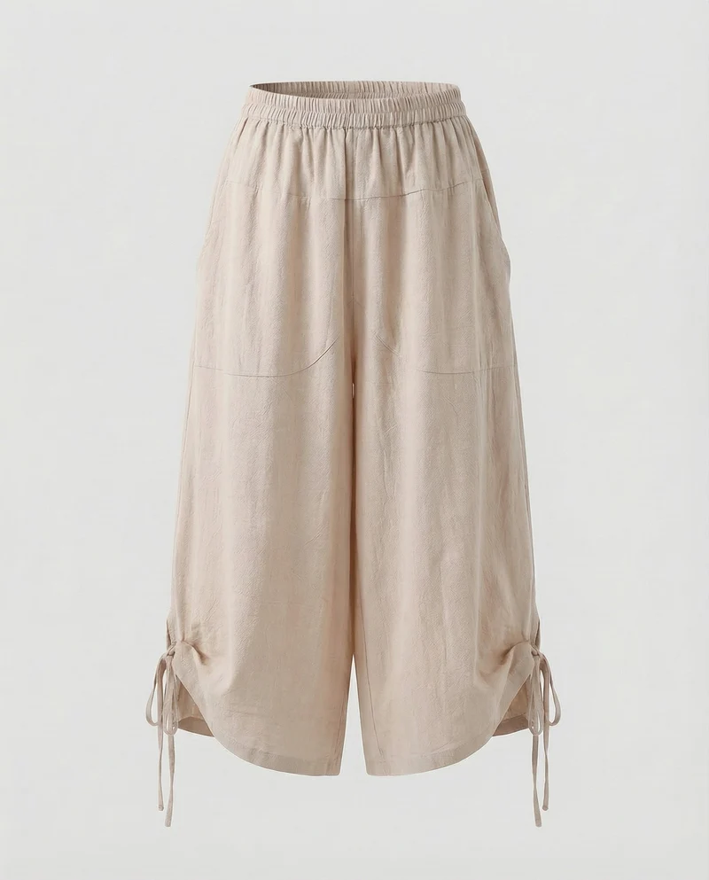 Damen Modische Zierkordel MischgewNord Taschene Rock-Culotte