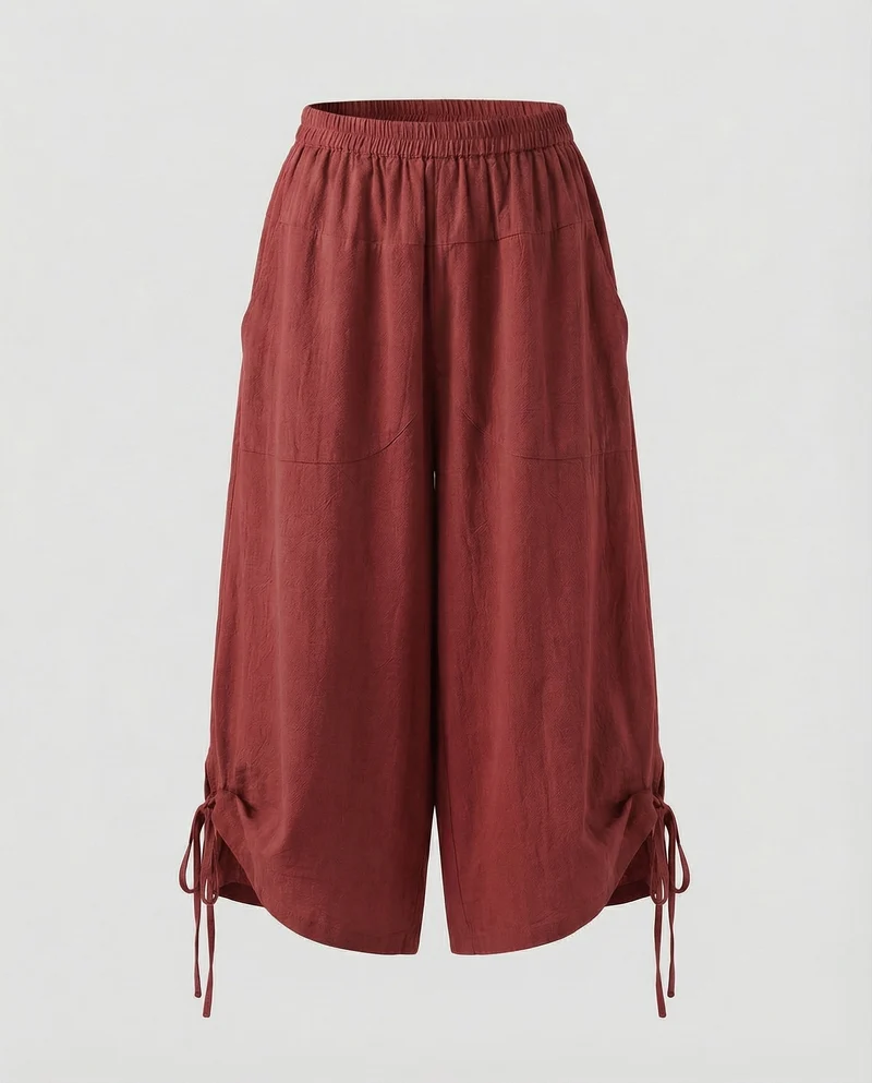 Damen Modische Zierkordel MischgewNord Taschene Rock-Culotte