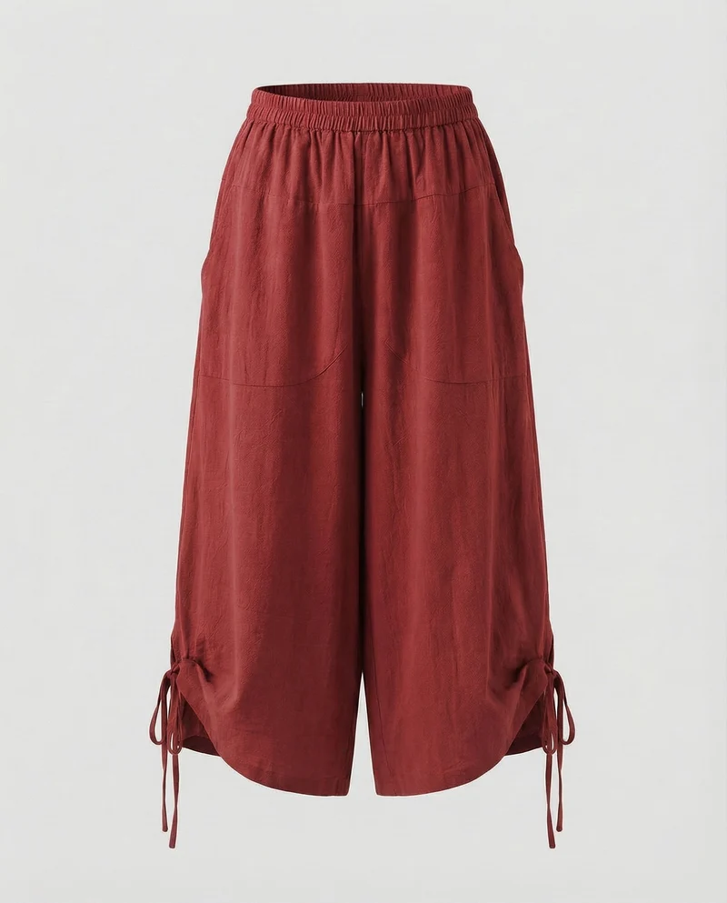 Damen Modische Zierkordel MischgewNord Taschene Rock-Culotte