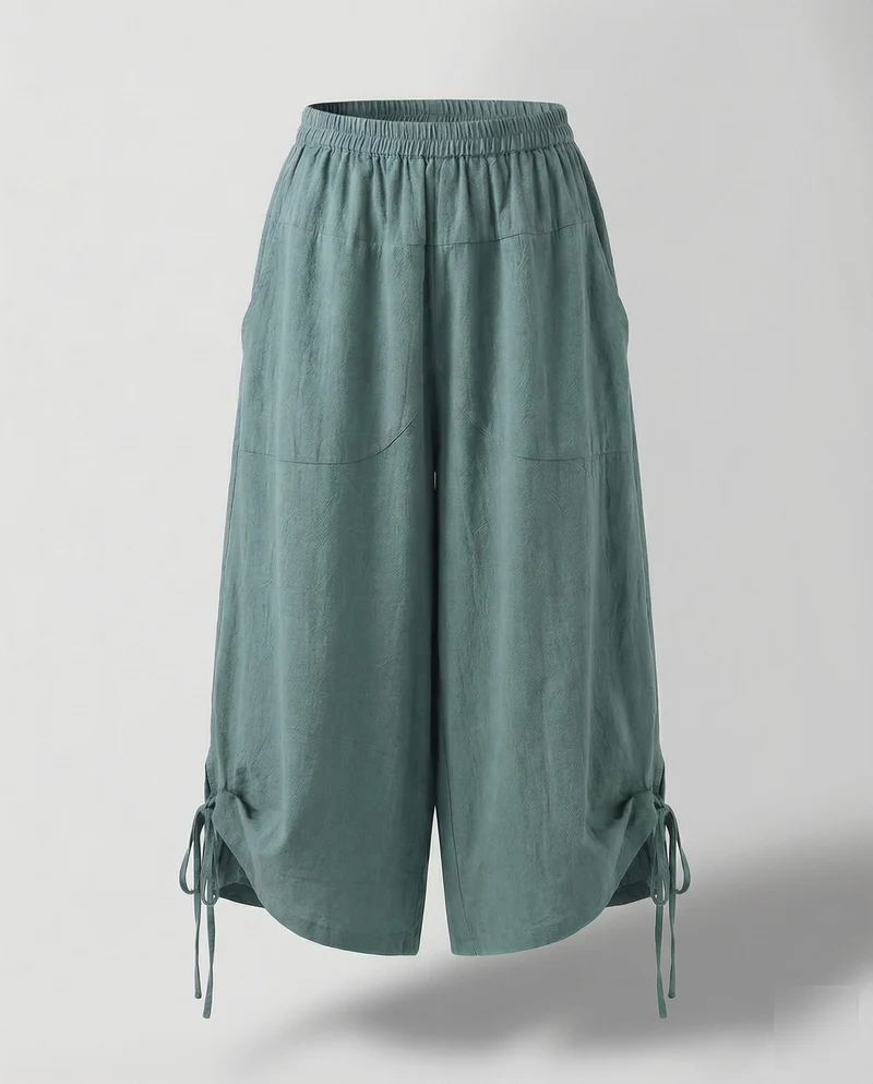 Damen Modische Zierkordel MischgewNord Taschene Rock-Culotte