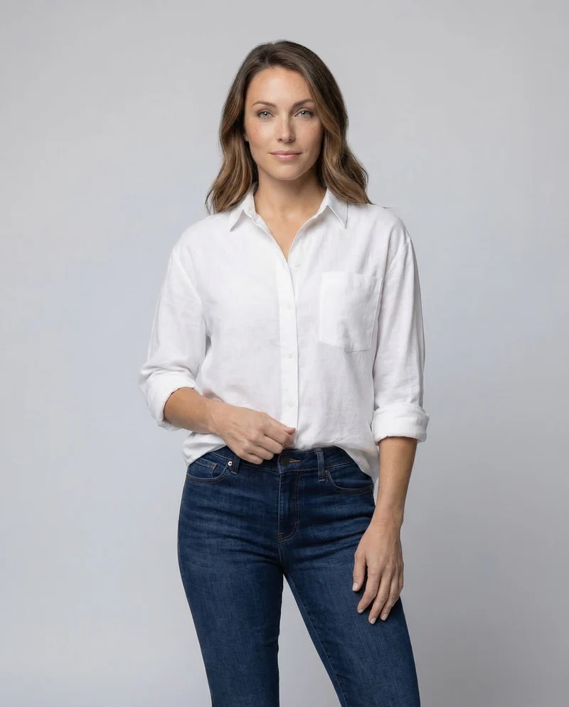 Damen Resort-Hemd Baumwollmischung