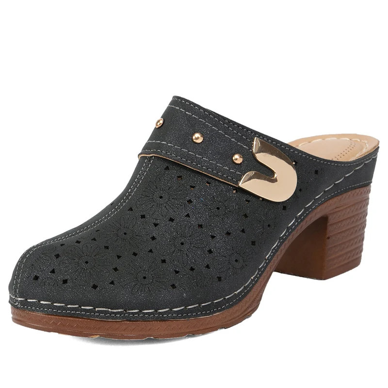 Damen Clogs mit atmungsaktivem Design und eleganten Perforationen