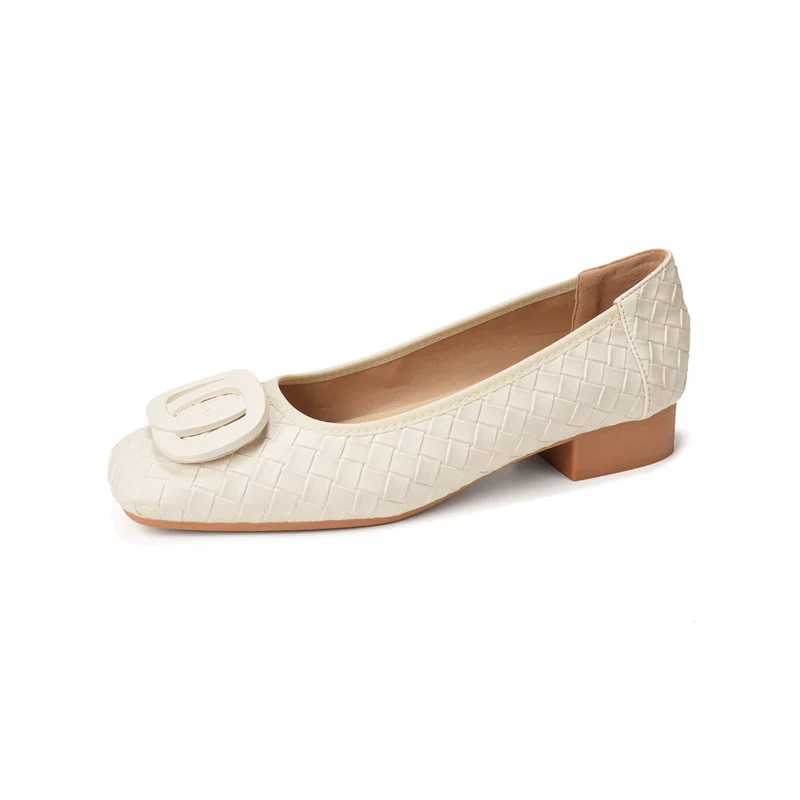 Damen Ballerinas mit schickem Reliefmuster und modischem Schnallenakzent