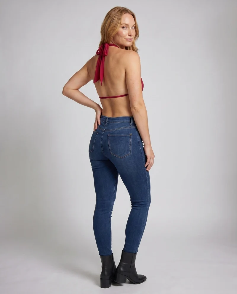 Damen Hingucker Haltertop mit verführerischem V-Ausschnitt und raffiniertem Drapé