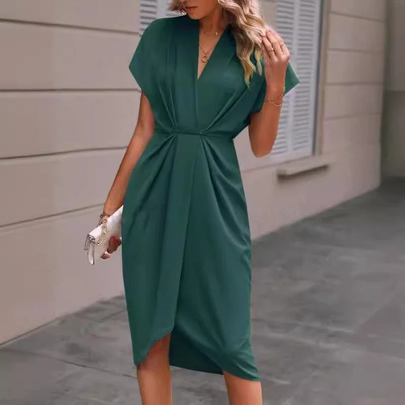 Damen Wickelkleid mit elegantem Drapierungsdesign