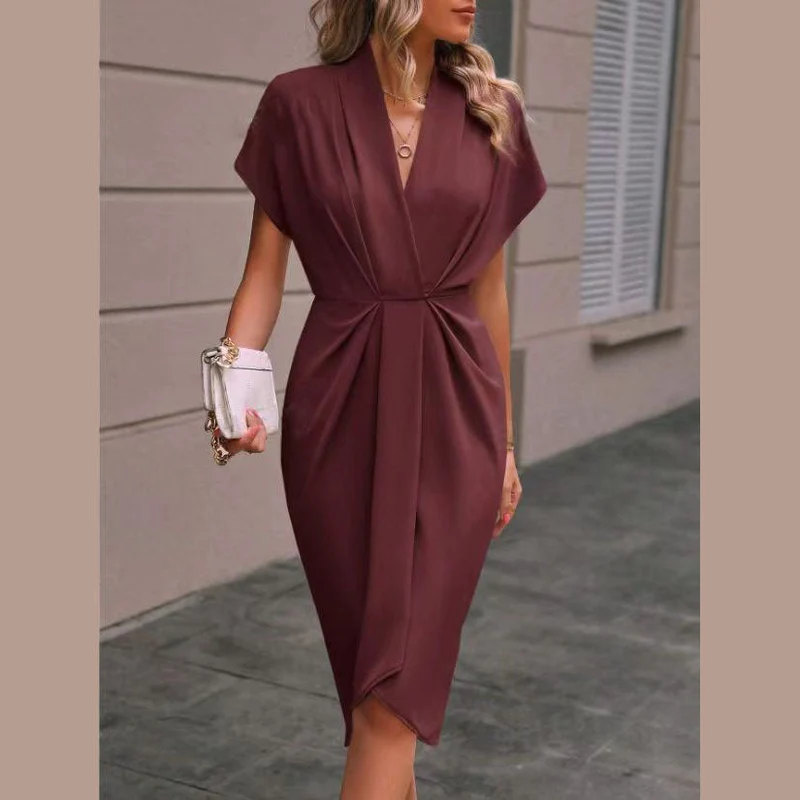 Damen Wickelkleid mit elegantem Drapierungsdesign