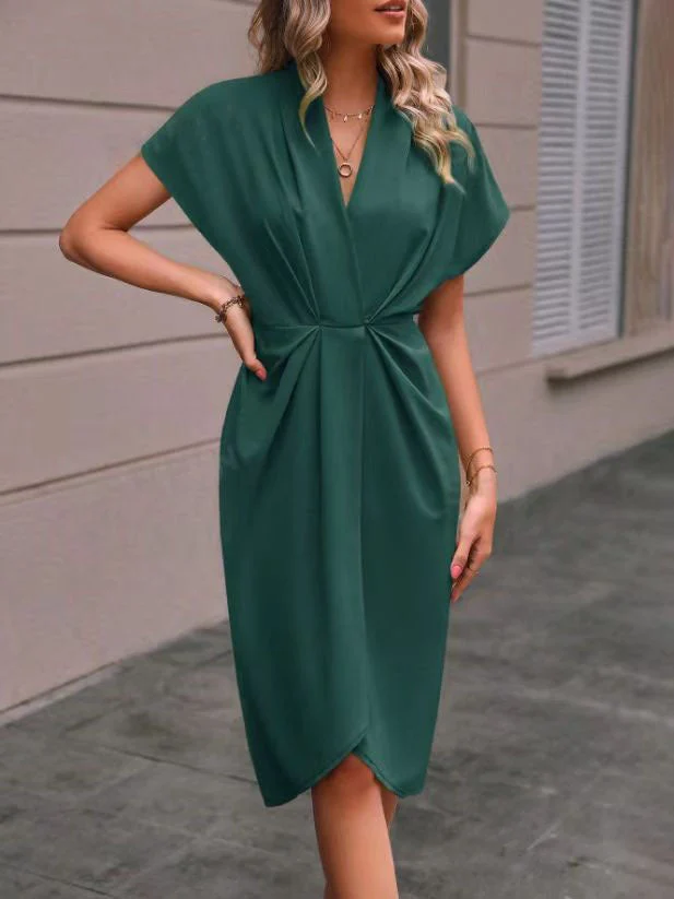 Damen Wickelkleid mit elegantem Drapierungsdesign