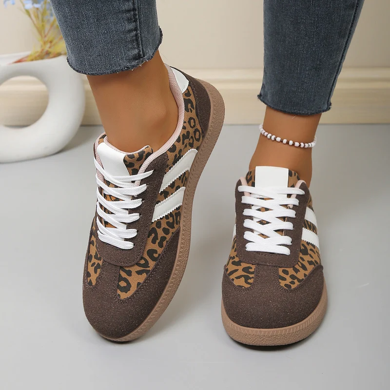 Damen Sneakers mit Leo-Muster und Komfortsohle Nord Taschen