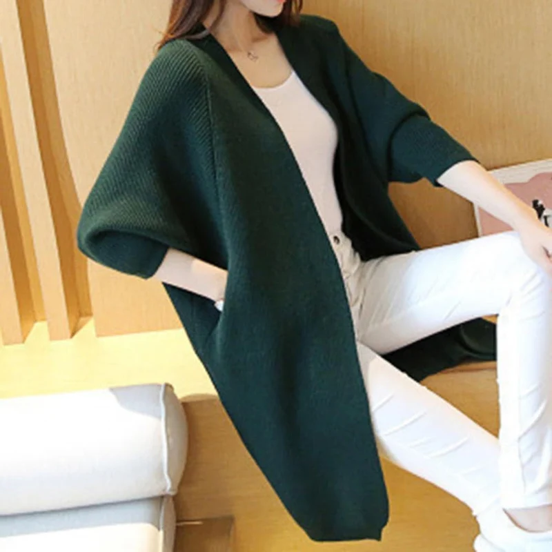 Cardigan Lange Strickjacke Oversized Fit Offene Vorderseite Weich und Warm