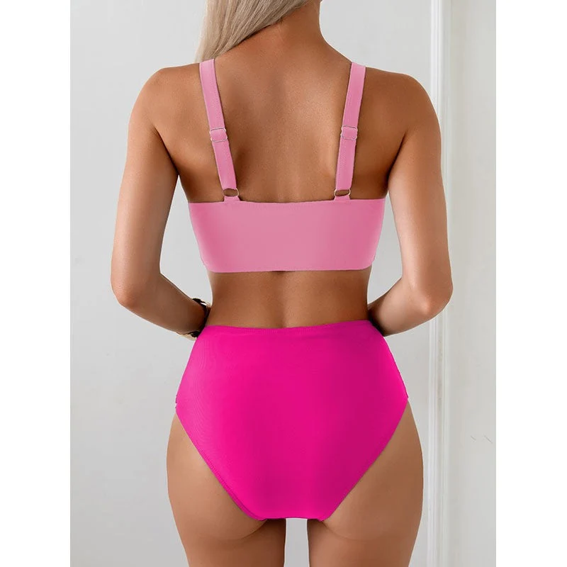 Damen Hochgeschnittenes Bikini-Set mit raffiniertem Wickeldesign Nord Taschen