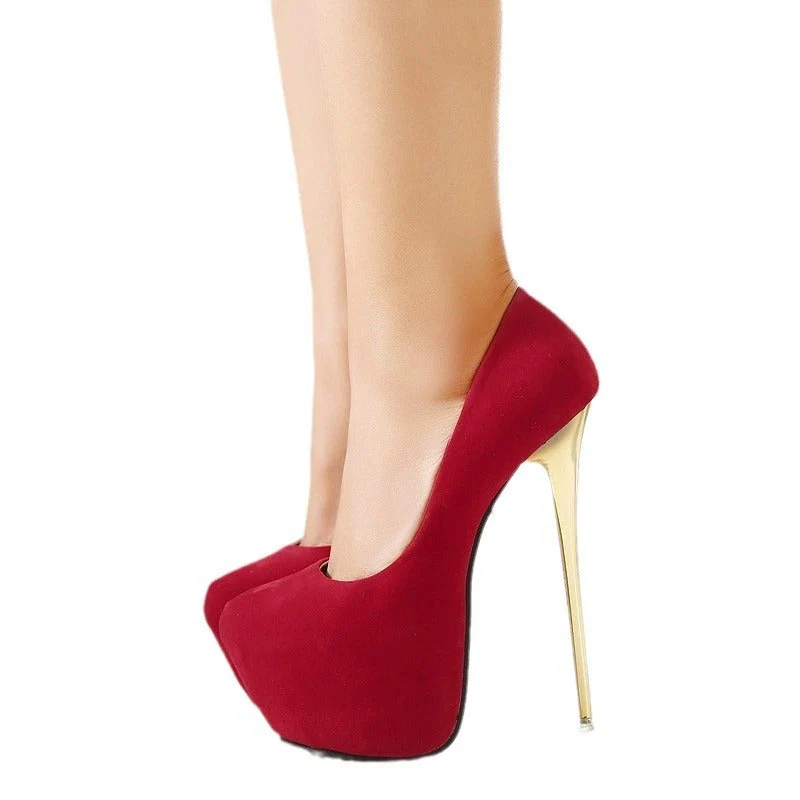 Damen High-Heel Pumps mit elegantem goldenen Absatz