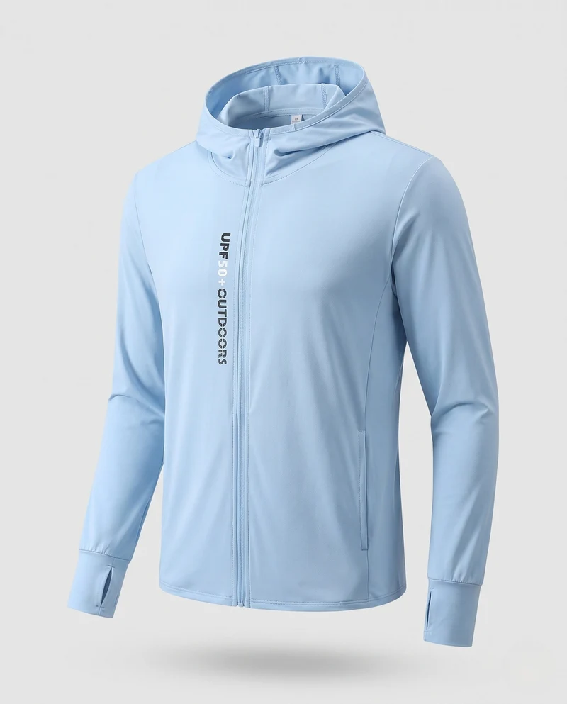 Herren atmungsaktive UV-Schutzjacke mit Kapuze Nord Taschen