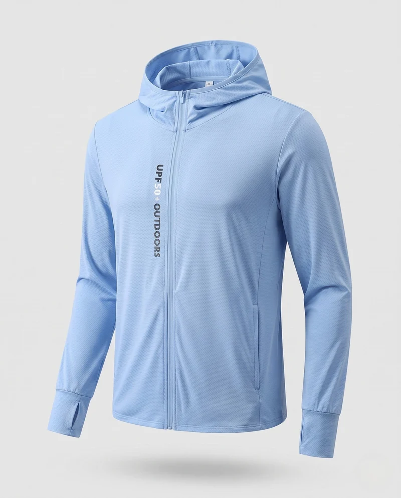 Herren atmungsaktive UV-Schutzjacke mit Kapuze Nord Taschen