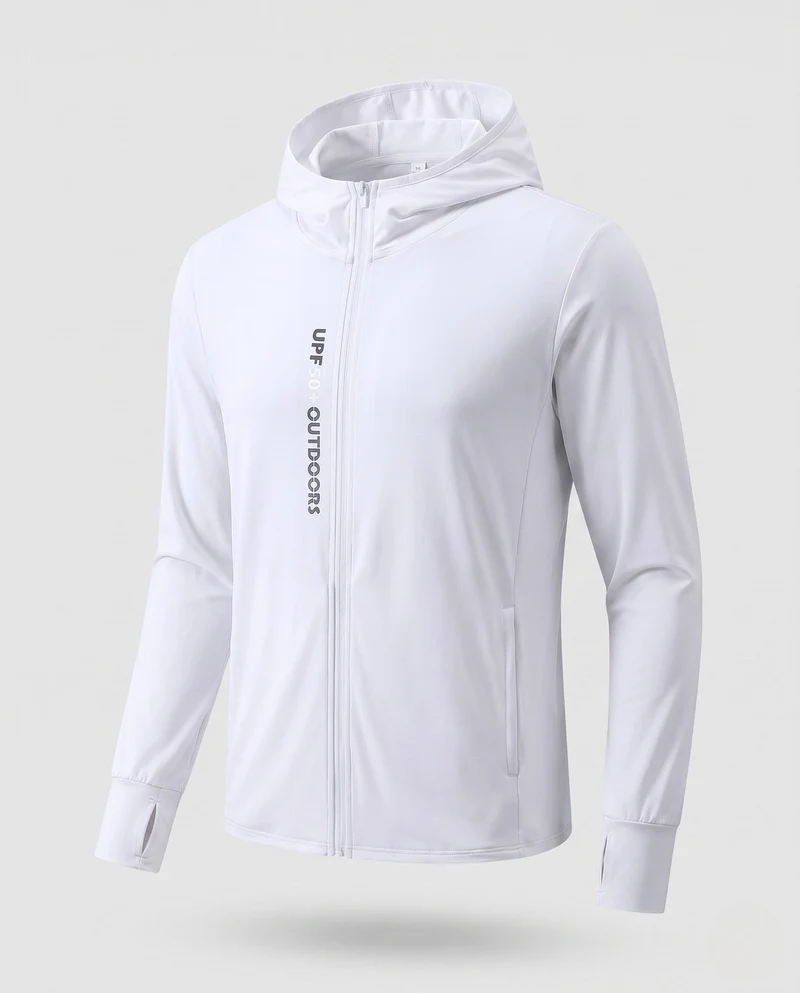 Herren atmungsaktive UV-Schutzjacke mit Kapuze Nord Taschen