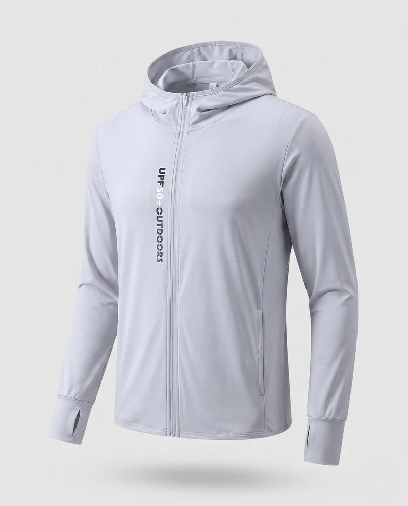 Herren atmungsaktive UV-Schutzjacke mit Kapuze Nord Taschen