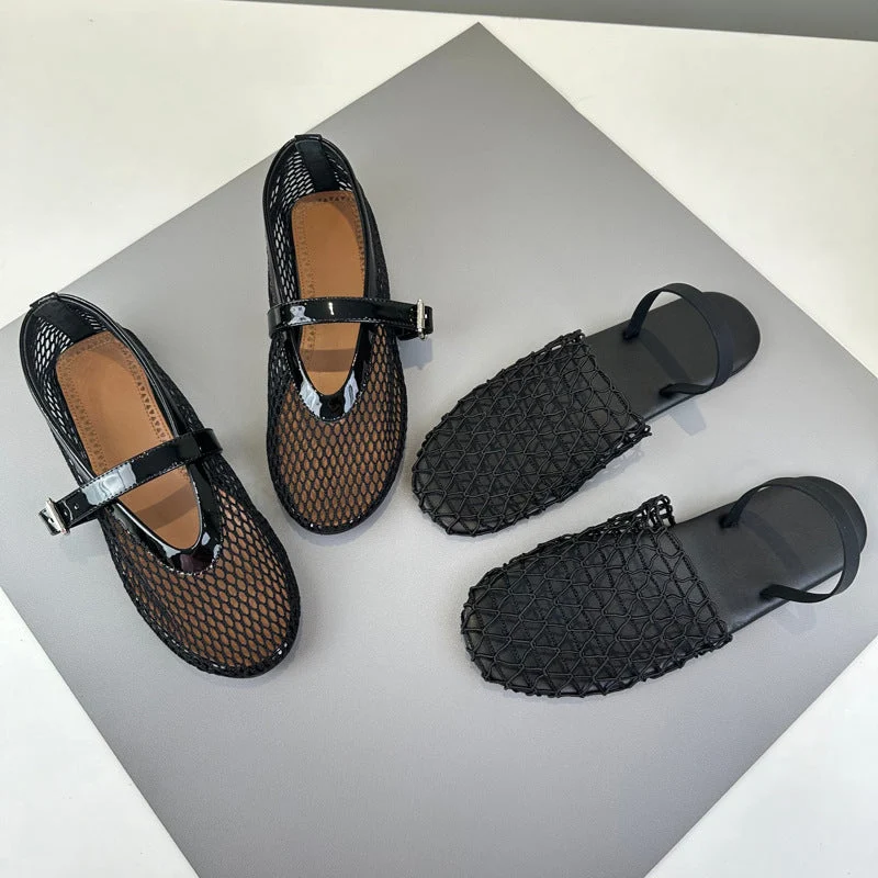 Damen luftige Sandalen im modernen Netzdesign Nord Taschen