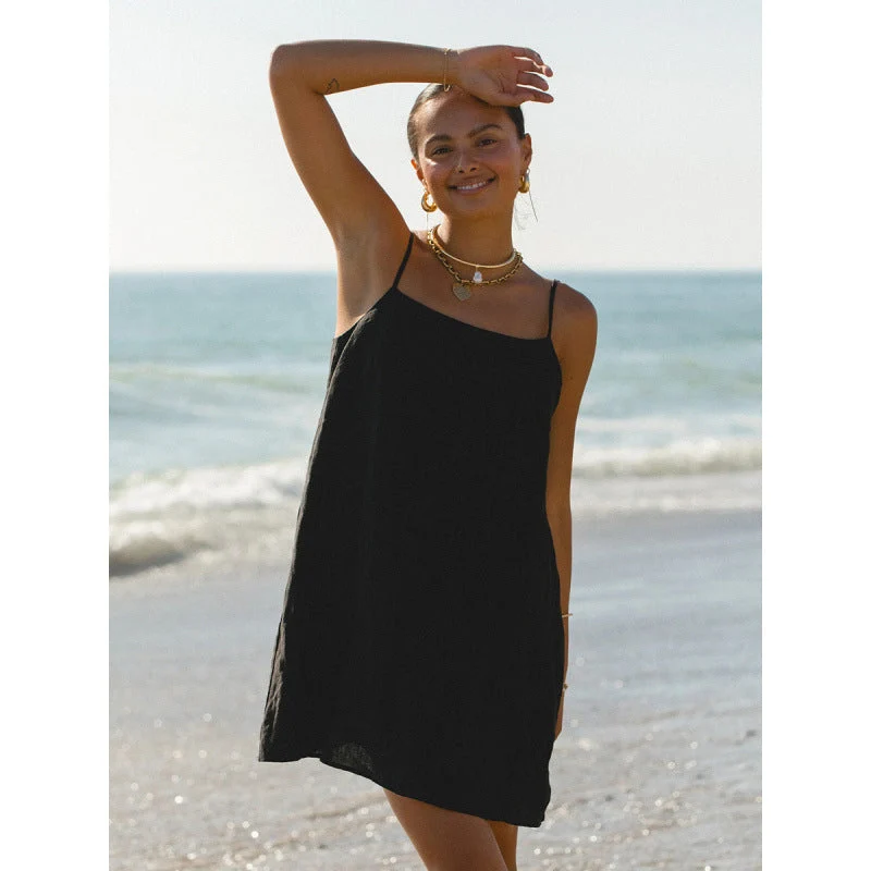 Damen Leichtes Sommerkleid mit Spaghetti-Trägern und fließendem Schnitt