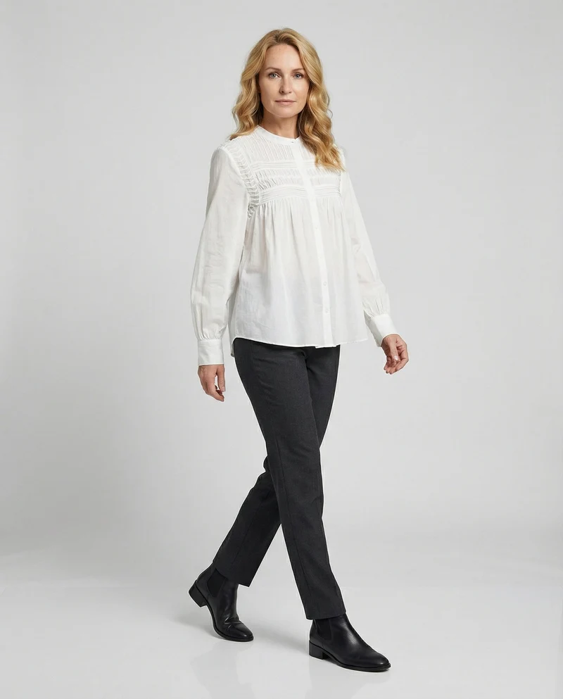 Romantische Baumwollbluse Damen