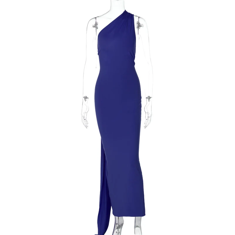 Damen Elegantes One-Shoulder Abendkleid Nord Taschen