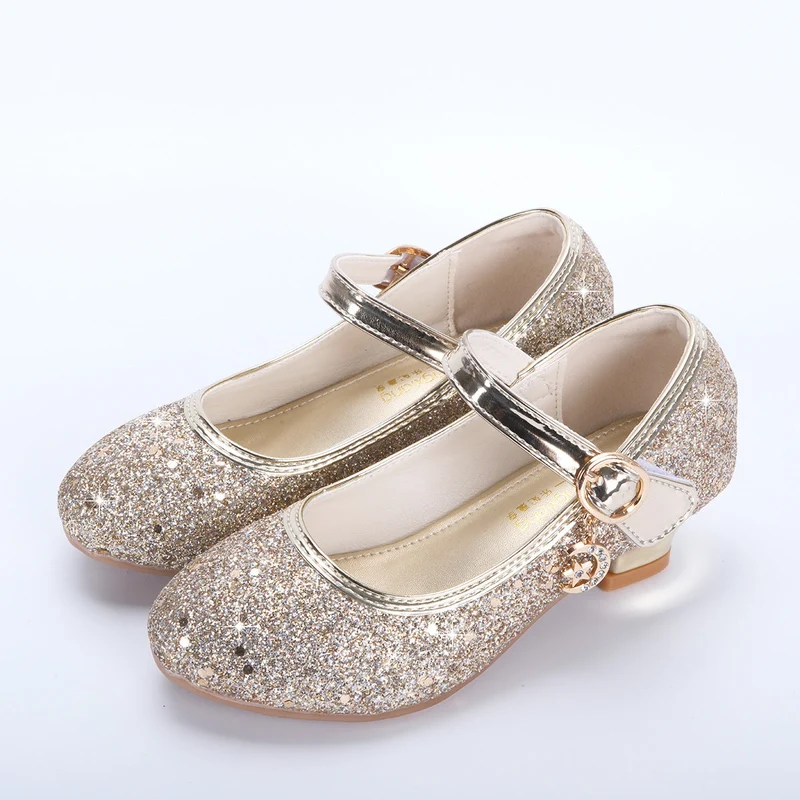 Mädchen Glitzernde Mary Jane Schuhe mit dekorativer Schnalle