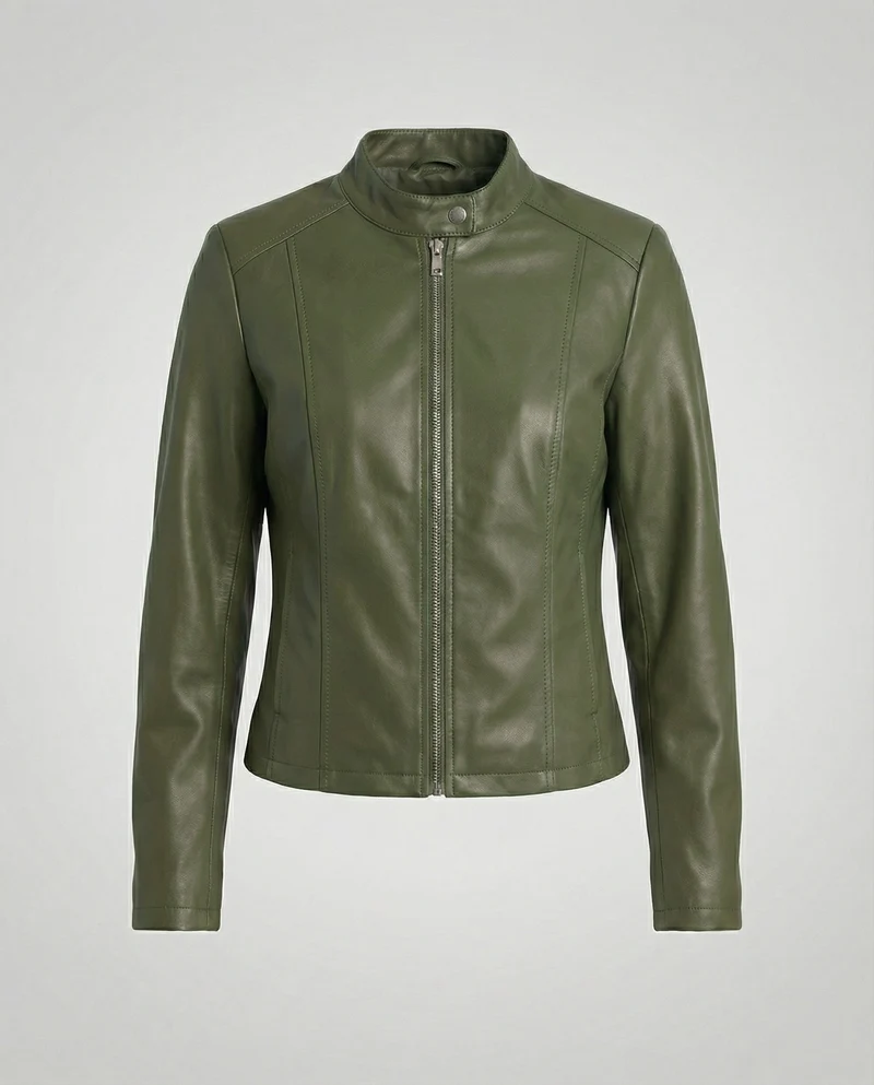 Damen Bikerjacke Lederimitat