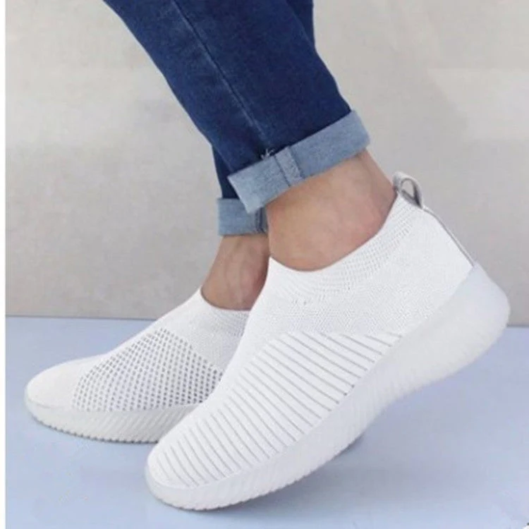Unisex nan leichte gestrickte Slip-On Sneaker mit elastischem Einstieg und ergonomischer Einlegesohle