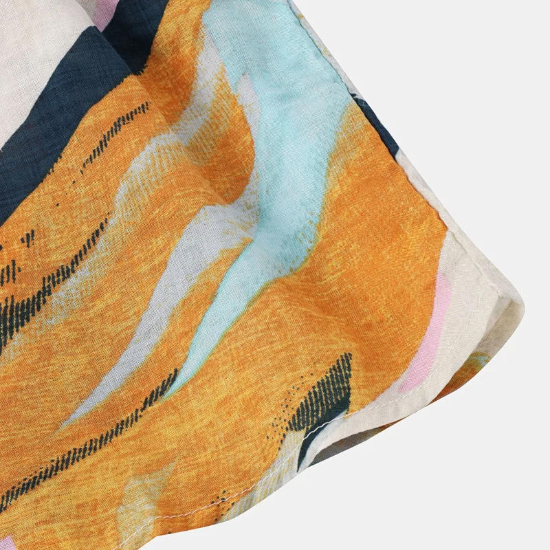 Herren Kurzarmhemd mit kreativem abstraktem Design und lockerer Passform Nord Taschen