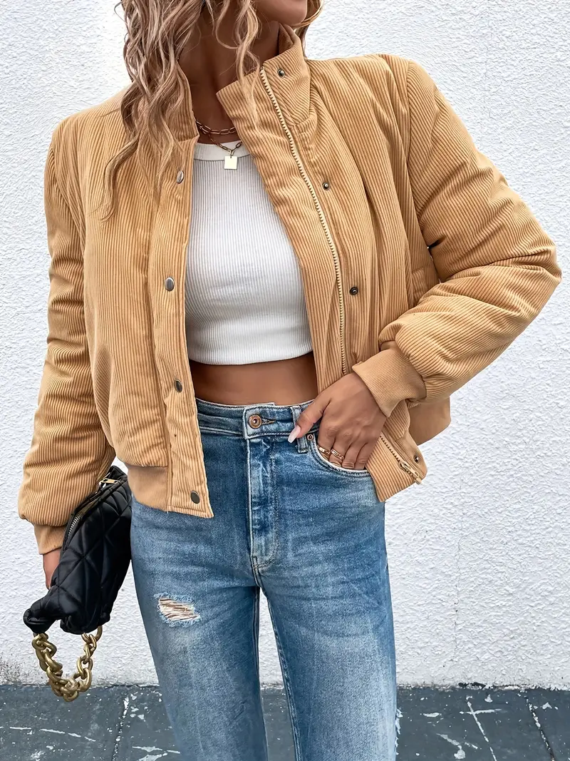 Nord Taschen | Cordjacke mit Reißverschluss und Knopfverschluss